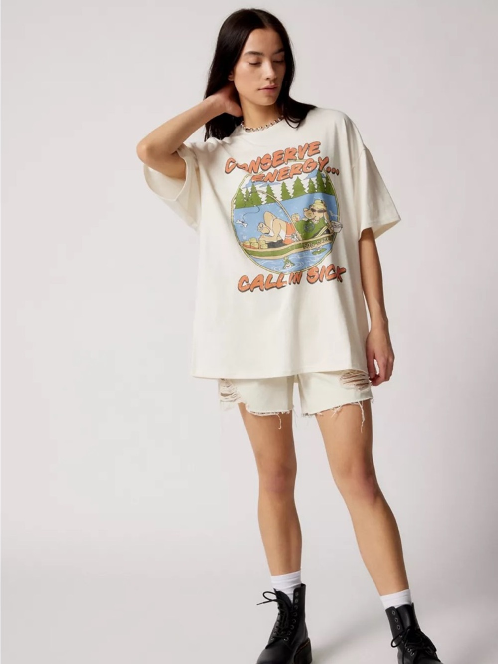 urban outfitters conserve energy call in sick tee size XS/S New - Picture 2 of 7